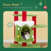 32in Christmas Themed Cat Tower with Cat Condo, 3-Level Plush Cat Tree Activity Center for Indoor Cats - 4 of 4