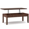 Stratford Lift Top Coffee Table Russet Brown - WyndenHall - 2 of 4