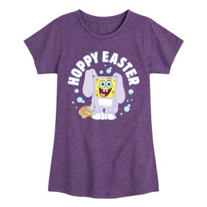 Girls' - SpongeBob Squarepants - Hoppy Easter Fitted Short Sleeve Graphic T-Shirt - 1 of 4