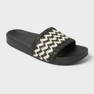 Women's Chloe Raffia Footbed Slide Sandals - Universal Thread™ - 1 of 4