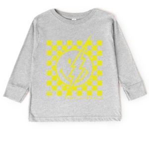 The Juniper Shop SmileyWorld Checkered Lightning Distressed Toddler Long Sleeve Tee - 1 of 4