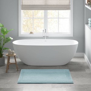 1 PCS 24x44in 100% Cotton Tufted 3000 GSM Reversible Bath Rug Blue - 1 of 1