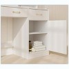Vanity Desk with Mirror, LED Lights and Power Outlet Makeup Table with 3 Drawers and Storage Shelves Dressing Table for Bedroom Dressing Room White - 3 of 4