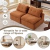 Modular 2-Seater Sofa Chair, w/Neck & Lumbar Pillows - Soft Chenille, Armrest-Free, At will DIY, Space-Saving - 4 of 4