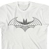 Batman Bat Symbol Line Art White T-Shirt Toddler Boy to Youth Boy - 2 of 3