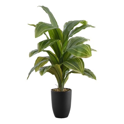 GlasFlength Artificial Plants Artificial Rubber Tree Artificial Dracaena Tree Faux Plants for Indoor Home Decoration, Green, 17"*16"*17"