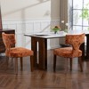 Hrinhom Set of 2 Upholstered Linen Dining Chairs,Kitchen Chairs with Wood Legs-Gray - 3 of 4