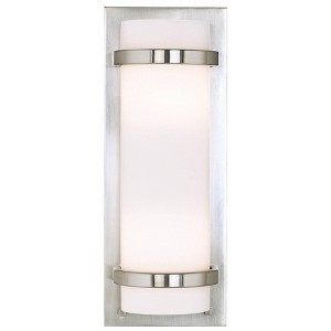 Minka Lavery Modern Wall Light Sconce Brushed Nickel Hardwired 6 3/4" Fixture Etched Opal Glass Shade for Bedroom Bathroom Vanity - 1 of 4