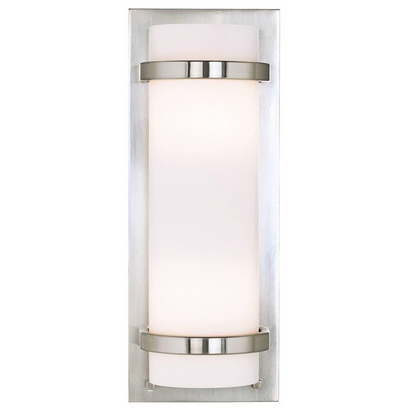 Minka Lavery Modern Wall Light Sconce Brushed Nickel Hardwired 6 3/4" Fixture Etched Opal Glass Shade for Bedroom Bathroom Vanity, 1 of 7