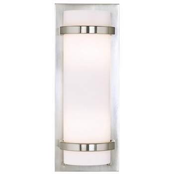 Minka Lavery Modern Wall Light Sconce Brushed Nickel Hardwired 6 3/4" Fixture Etched Opal Glass Shade for Bedroom Bathroom Vanity