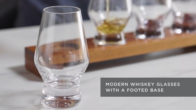 Viski Lead-Free Crystal Tasting Flight Kit with Wooden Tray