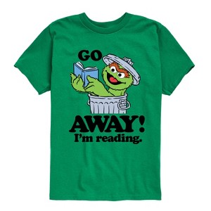 Boys' - Sesame Street - Oscar Go Away Im Reading Short Sleeve Graphic T-Shirt - 1 of 4
