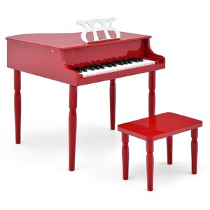 Infans 30-Key Classic Baby Grand Piano Toddler Toy Wood w/ Bench & Music Rack Red - 1 of 4