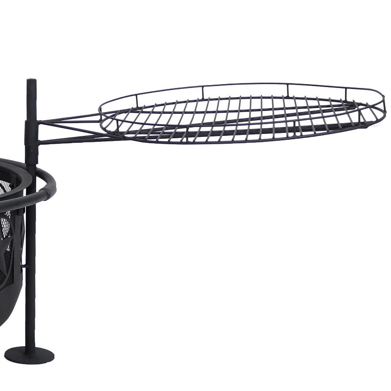 Sunnydaze Outdoor Portable Camping or Backyard Steel Large All Star Fire Pit Bowl with Spark Screen and Cooking Grate - 30" - Black, 5 of 12