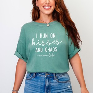 Simply Sage Market I Run On Kisses And Chaos Garment Dyed Tee - 1 of 4