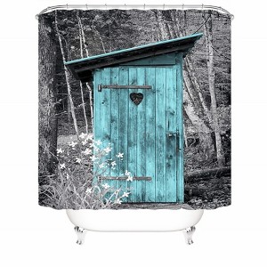 Light Blue Cottage Shower Curtains for Bathroom Waterproof Fabric Bath Curtain Durable Soft Stylish Bathroom Decor 72x72 Inch - 1 of 1