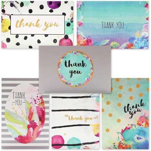 48 Pack Blank Thank You Cards with Envelopes, 4x6 Notecards for