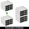 mDesign Plastic Jewelry Box, 3 Removable Storage Organizer Trays - image 4 of 4