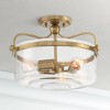 Possini Euro Design Kavida Modern Ceiling Light Semi Flush-Mount Fixture 15" Soft Gold 3-Light Clear Glass for Bedroom Kitchen - 2 of 4