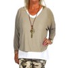 Catherine Lillywhite's Womens Half Sleeve Tunic With Necklace, Black, One Size - 2 of 2