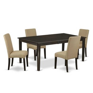 HomeStock 5-Pc Cappuccino Solid Wood Top-Dining Room Set with Butterfly Leaf-Seats 4 - 1 of 4