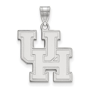 Black Bow Jewelry 14k White Gold Houston Cougars NCAA Large Pendant - 1 of 3