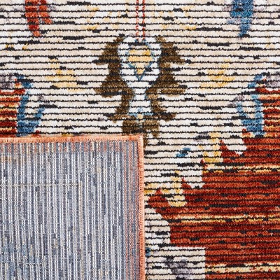 Sierra Ivory and Rust Wool Runner Rug 2'3" x 9'
