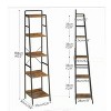 Acoinel 5-Tier Ladder Shelf, Narrow Bookshelf, Industrial Bookcase - 2 of 3
