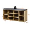 Costway Entryway Padded Shoe Storage Bench 10-Cube Organizer Bench Adjustable - 4 of 4