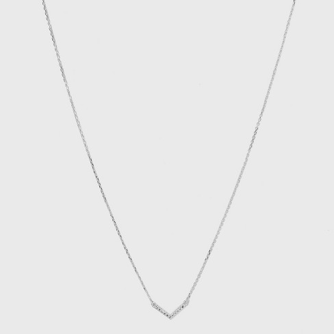 Sterling Silver V Bar Necklace - Silver : Target