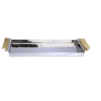 Classic Touch 14"L  Rectangular Tray With Mosaic Handles