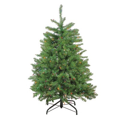 Northlight 4' Pre-Lit Northern Pine Full Artificial Christmas Tree - Multicolor Lights