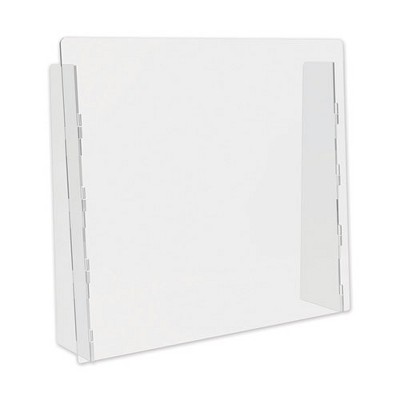 deflecto Counter Top Barrier with Full Shield, 27" x 6" x 23.75", Acrylic, Clear, 2/Carton