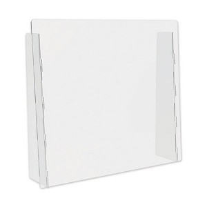 deflecto Counter Top Barrier with Full Shield, 27" x 6" x 23.75", Acrylic, Clear, 2/Carton - 1 of 1