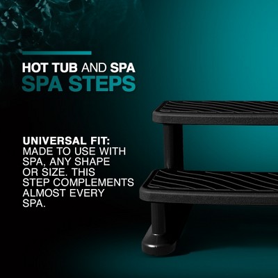 Black Universal Spa & Hot Tub Outdoor Steps with No Slip Grip