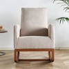 Linen Rocking Chair, High-Back Accent Chair with Solid Wood Frame, Foam Cushion, Ergonomic Armrests for Nursery, Living Room - 2 of 4
