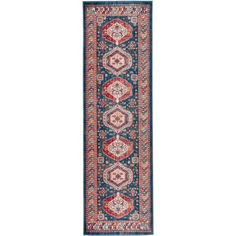 Safavieh Kashan Collection KSN306M Blue / Red Rug - 2' 6 x 8