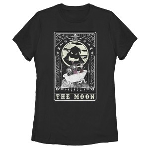 Women's The Nightmare Before Christmas Halloween Oogie Boogie and his Boys Moon Tarot Card T-Shirt - 1 of 4