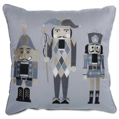 16.5"x16.5" Indoor Christmas 'Velvet Nutcrackers' Multi Square Throw Pillow - Pillow Perfect