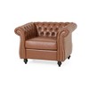 39.5" PU Chesterfield Tufted Accent Chair with Nailhead Trim and Diamond Stitch for Living Room - 3 of 4