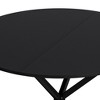 NicBex Modern Round Dining Table with Two Piece Removable Top and Cross Leg,Off-White/Black/White - 4 of 4