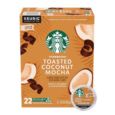 Starbucks Keurig Toasted Coconut Mocha Medium Roast Coffee Pods - 22ct/8.1oz