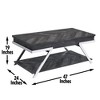 Vynxaria Rustic Lift Top Cocktail Table Gray, Silvershield Tops, Canted Chrome Legs, Undertop/Bottom Shelf, Simulated Chevron Veneer - 4 of 4