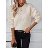 WhizMax Womens Oversized Sweaters Crewneck Long Sleeve Casual Loose Pullover Sweater Cable Knit Vintage Tops - 2 of 4