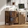 Aghana Digitals Rustic Brown 2-Drawer File Cabinet with Barn Door Design, Adjustable Bars for - 2 of 4