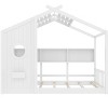 Twin/Full Size House Platform Bed Frame Toddler Floor Bed Kids Montessori Bed Playhouse Bed with Storage Shelf - ModernLuxe - 4 of 4