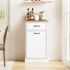 Kitchen Trash Cabinet Tilt Out, Hidden Trash Storage Cabinet 10 gal, Freestanding White Garbage Can Cabinet - 3 of 4
