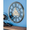 Stainless Steel Gear Wall Clock Black - Olivia & May: Silent, Roman Numerals, 32" Round - 2 of 4