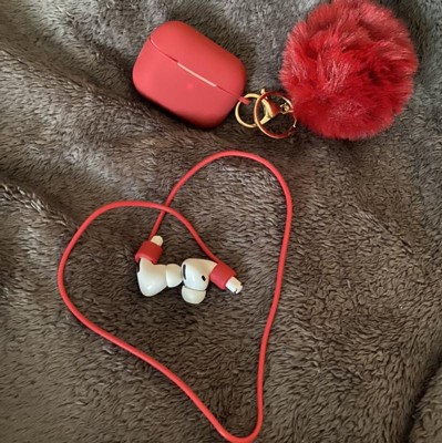 Insten Cute Case Compatible With Airpods 1 & 2 - Fluffy Pom Pom Protective  Silicone Cover With Keychain, White : Target