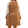 Agnes Orinda Women's Plus Size Overall Button Casual Faux Suede A Line Dresses - 4 of 4